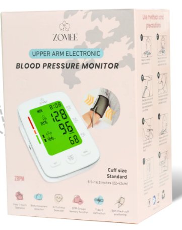 Zomee Home Automatic Digital Blood Pressure Monitor Adult Cuff Nylon Cuff 8.5 to 16.5 Inch Desk Model (1247509_EA) 1/EA
