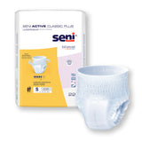 Seni® Active Classic Plus Unisex Adult Absorbent Underwear Pull On with Tear Away Seams Small Disposable Moderate Absorbency (1163844_CS) 88/CS