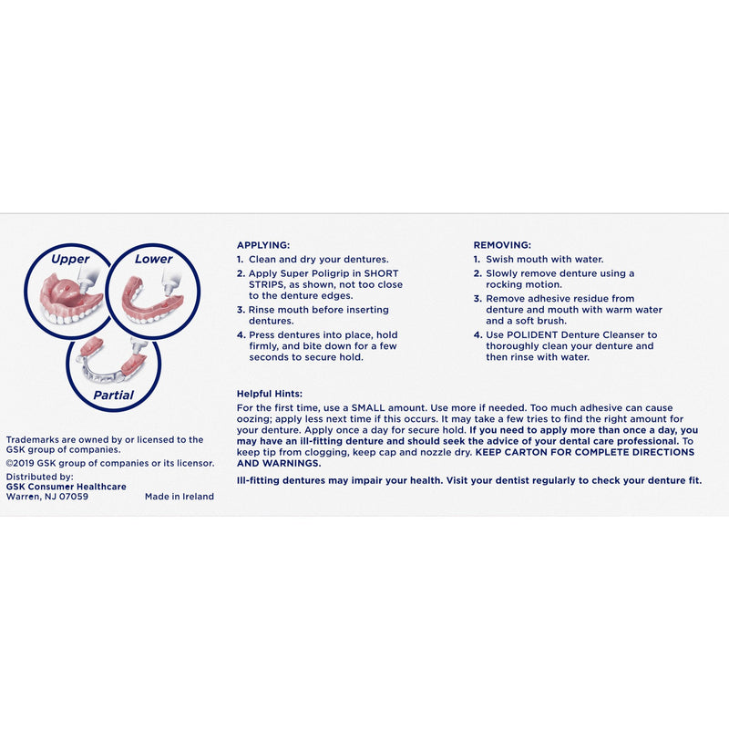 Super Poligrip® Original Denture Adhesive Cream 2.4 oz. (341486_EA) 1/EA