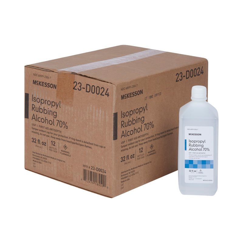 McKesson Brand Antiseptic Isopropyl Alcohol Topical Liquid 32 oz. Bottle (556517_CS) 12/CS