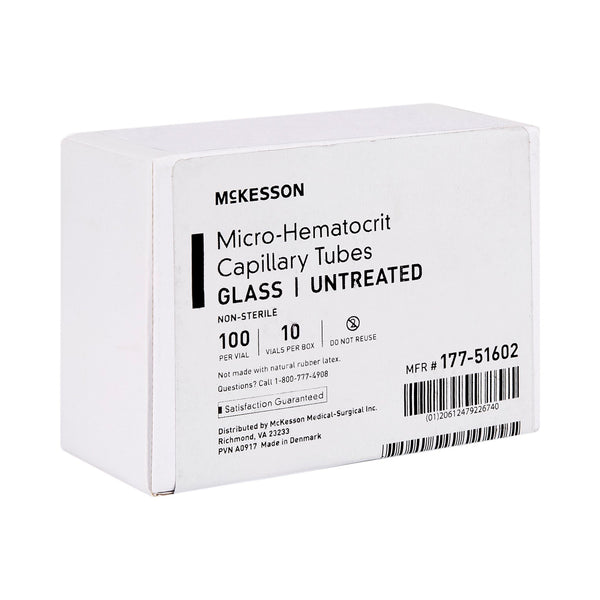 McKesson Capillary Blood Collection Tube Plain 75 µL Without Closure Glass Tube (1082111_VL) 100/VL