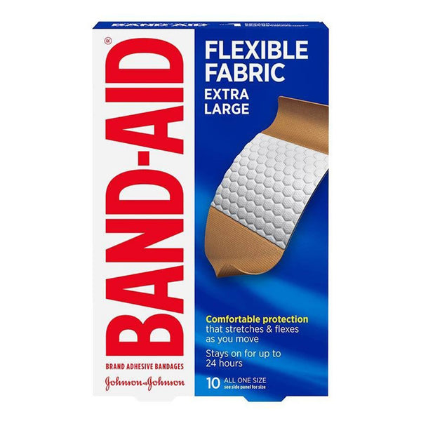 Band-Aid® Flexible Fabric Adhesive Strip 10-3/4 X 4 Inch Fabric Rectangle Tan Sterile (1193241_BX) 10/BX