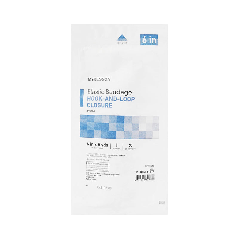 McKesson Elastic Bandage 6 Inch X 5 Yard Single Hook and Loop Closure Tan Sterile Standard Compression (471794_CS) 36/CS