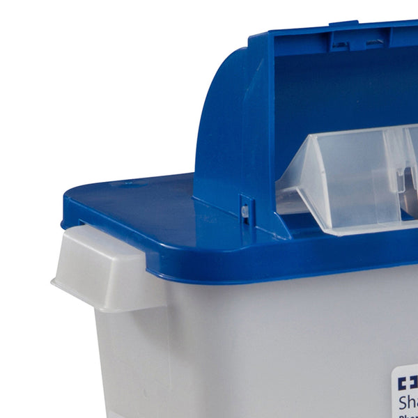 PharmaSafety™ Pharmaceutical Waste Container White Base 16-1/2 H X 13-3/4 W X 6 D Inch Horizontal Entry 3 Gallon (440485_CS) 10/CS