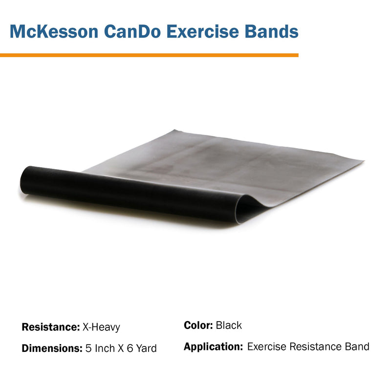 McKesson CanDo® Exercise Resistance Band Black 5 Inch X 6 Yard X-Heavy Resistance (1073315_EA) 1/EA
