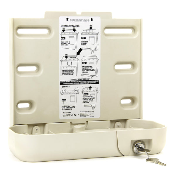McKesson Prevent® Sharps Container Bracket Plastic Wall Mount Locking (1011864_CS) 2/CS
