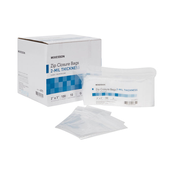 McKesson Reclosable Bag 2 X 3 Inch Polyethylene Clear Zipper Closure (957782_BG) 1/BG