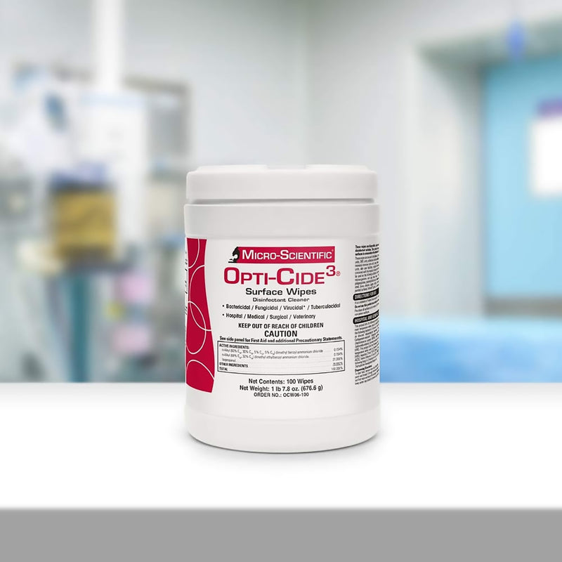 Opti-Cide3® Surface Disinfectant Cleaner Premoistened Broad Spectrum Manual Pull Wipe 100 Count Canister Alcohol Scent NonSterile (776909_CT) 100/CT