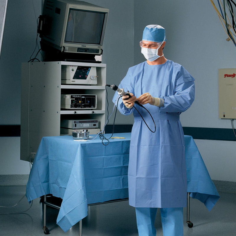 Halyard Protective Procedure Gown Large Blue NonSterile Not Rated Disposable (342890_PK) 10/PK