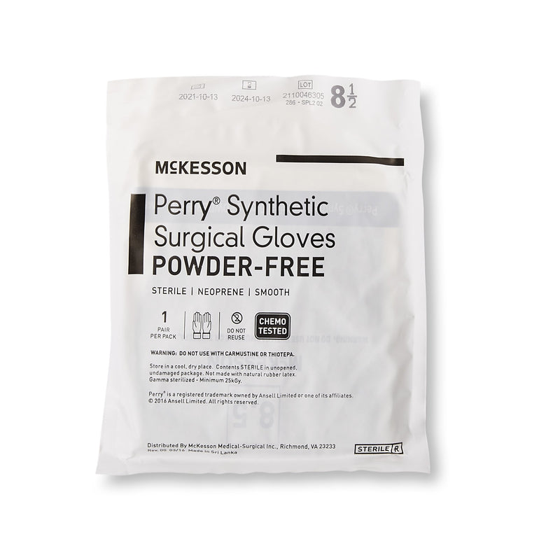 McKesson Perry® Performance Plus Surgical Glove Size 8.5 Sterile Polychloroprene Standard Cuff Length Smooth Dark Green Chemo Tested (1044741_BX) 50/BX