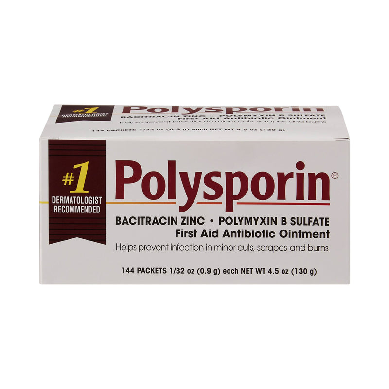 Polysporin® First Aid Antibiotic Bacitracin / Polymyxin B Ointment 0.9 Gram Individual Packet (565780_BX) 144/BX