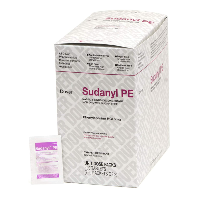 Sudanyl PE Sinus Relief 5 mg Strength Tablet 2 per Pack (899141_BX) 250/BX