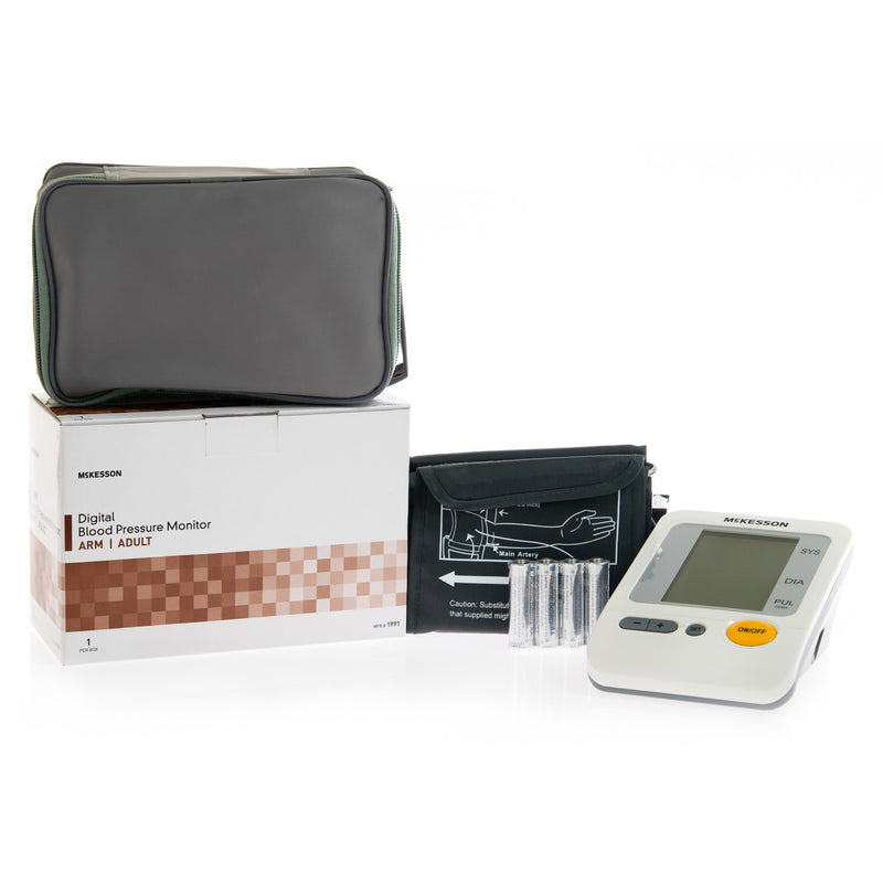 McKesson Brand Home Automatic Digital Blood Pressure Monitor Adult Cuff Nylon Cuff 22 - 36 cm Desk Model (854388_EA) 1/EA