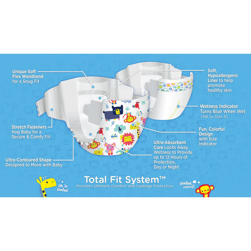 Comfees® Unisex Baby Diaper Size 4 Disposable Moderate Absorbency (907033_BG) 31/BG