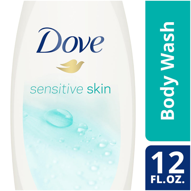 Dove® Sensitive Skin Body Wash Liquid 12 oz. Bottle Unscented (575285_EA) 1/EA