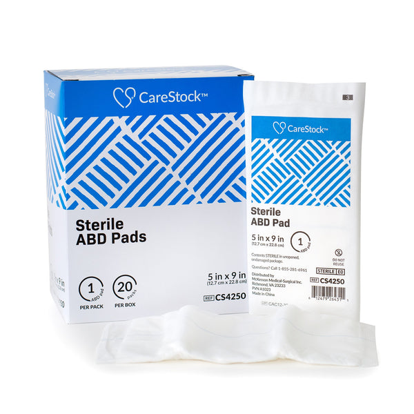 CareStock™ Abdominal Pad 5 X 9 Inch Sterile 1 per Pack (1242213_CS) 400/CS