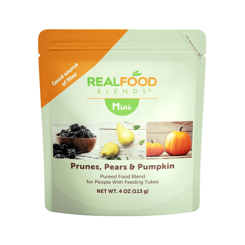 Real Food Blends® Mini Tube Feeding Formula Prunes / Pears / Pumpkin Flavor Liquid 4 oz. Pouch (1212925_EA) 1/EA