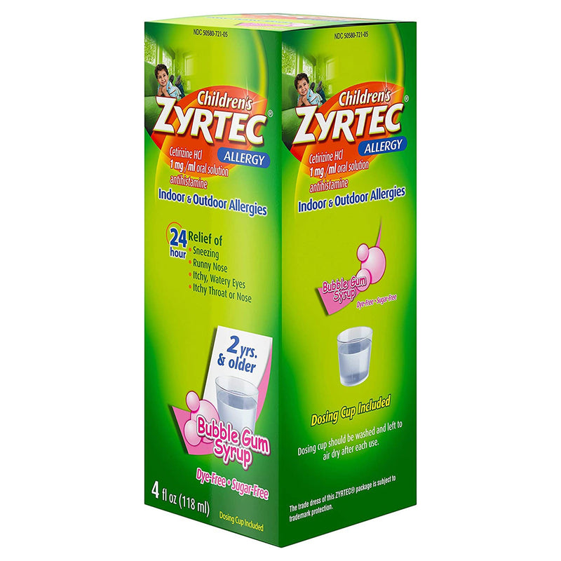 Children's Zyrtec Children's Allergy Relief 1 mg / 1 mL Strength Syrup 4 oz. (1119047_EA) 1/EA