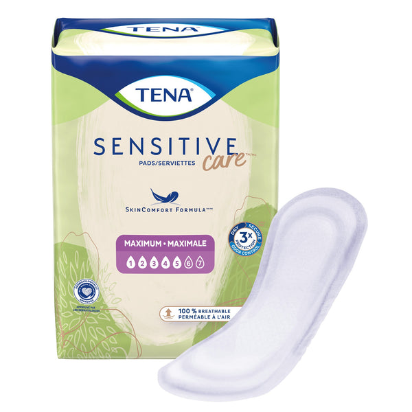 TENA® Sensitive Care Maximum Bladder Control Pad 13 Inch Length Heavy Absorbency Dry-Fast Core™ One Size Fits Most (1121152_CS) 168/CS