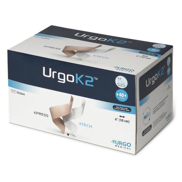 URGOK2™ 2 Layer Compression Bandage System 4 X 9-3/4 X 12-1/2 Inch Self-Adherent Closure Tan / White NonSterile Large 40 mmHg (1173100_EA) 1/EA