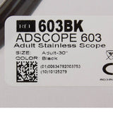Adscope® 603 Clinician Stethoscope Black 1-Tube 22 Inch Tube Double Sided Chestpiece (363826_EA) 1/EA