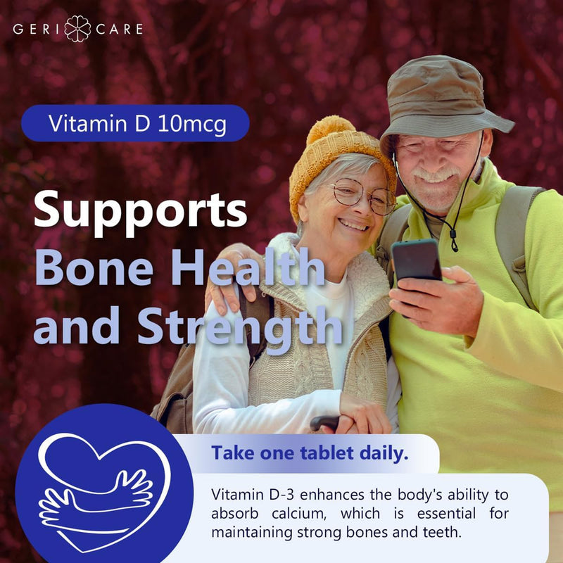 Geri-Care® Vitamin Supplement Vitamin D3 400 IU Strength Tablet 100 per Bottle (682942_BT) 1/BT