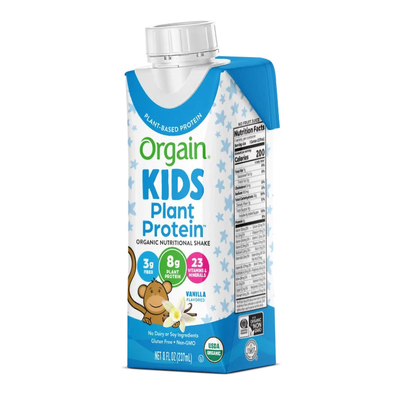 Orgain® Kids Plant Protein™ Nutritional Shake Pediatric Oral Supplement Vanilla Flavor 8 oz. Carton Liquid Plant Based (1196796_EA) 1/EA