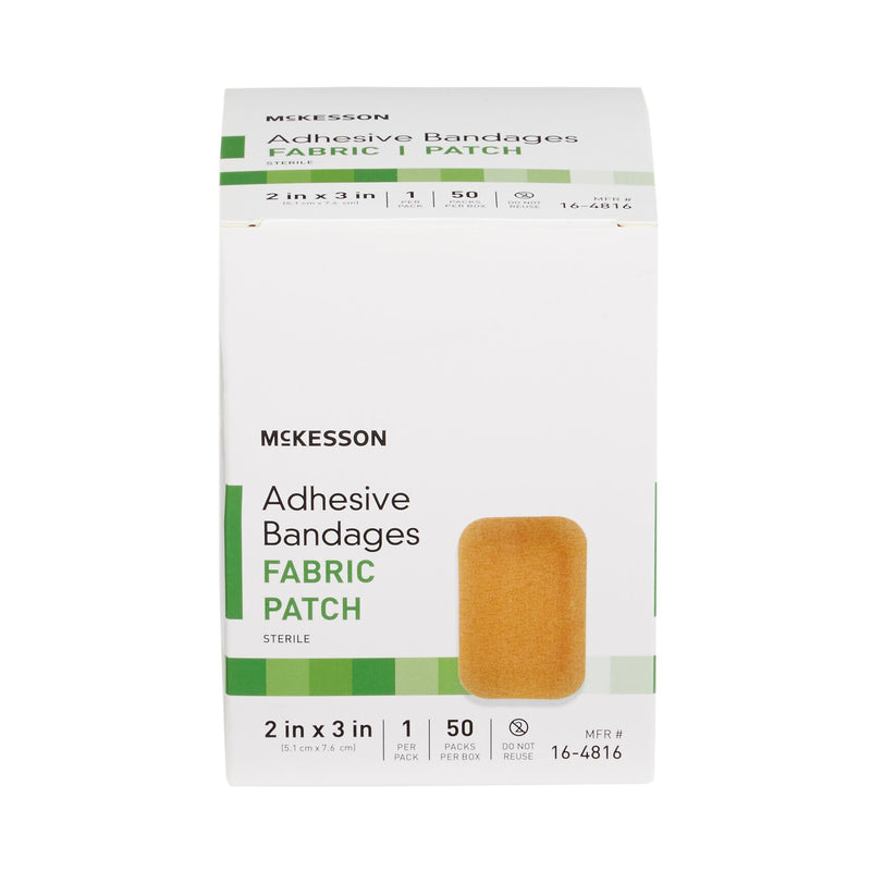 McKesson Adhesive Strip 2 X 3 Inch Fabric Rectangle Tan Sterile (466874_BX) 50/BX