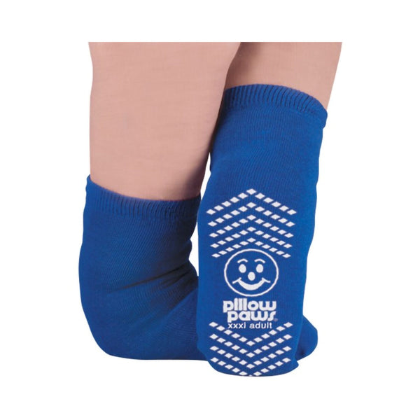 Pillow Paws® Single Imprint Terries™ Slipper Socks Unisex Adult 3X-Large / X-Wide Single Tread Single Patient Use Royal Blue (866005_PR) 1/PR