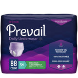 Prevail® Daily Underwear Female Adult Absorbent Underwear Pull On with Tear Away Seams Small Disposable Heavy Absorbency (1178181_CS) 88/CS