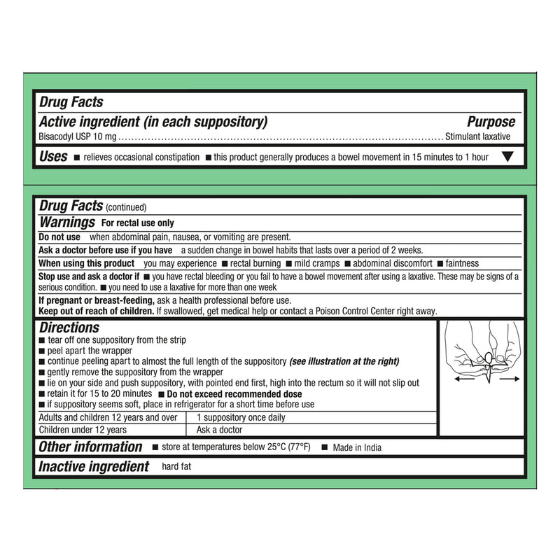 Geri-Care® Laxative Suppository 12 per Box 10 mg Strength Bisacodyl USP (1239061_BX) 12/BX
