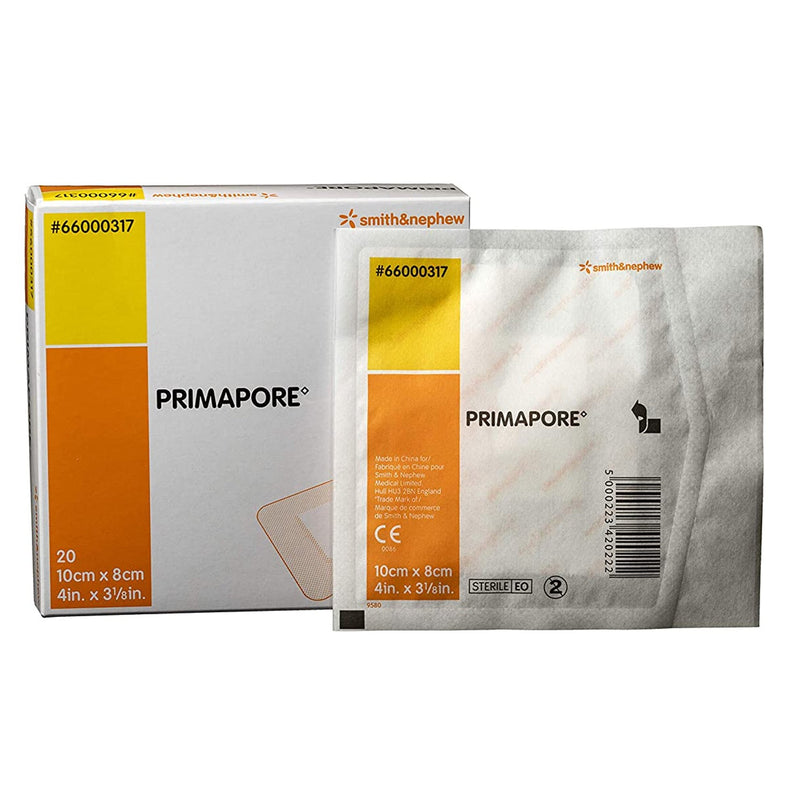 Primapore Island Dressing 3-1/8 X 4 Inch Rectangle Sterile Film Backing (370204_CS) 200/CS