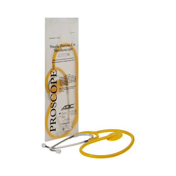 Proscope™ 664 Disposable Stethoscope Yellow 1-Tube 22 Inch Tube Single Sided Chestpiece (493334_CS) 50/CS
