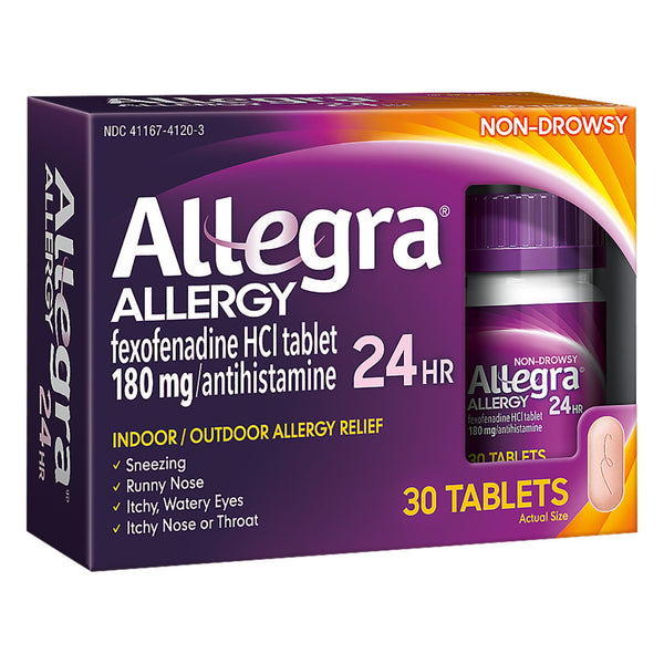 Allegra® Allergy Relief 180 mg Strength Tablet 30 per Box (767036_BX) 1/BX