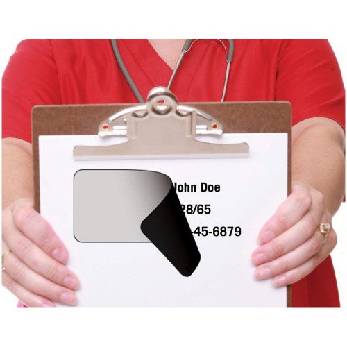 pdc® Pre-Printed Label Auxiliary Label White Paper Block Out Black Privacy Label 2 X 2-15/16 Inch (814364_RL) 1/RL