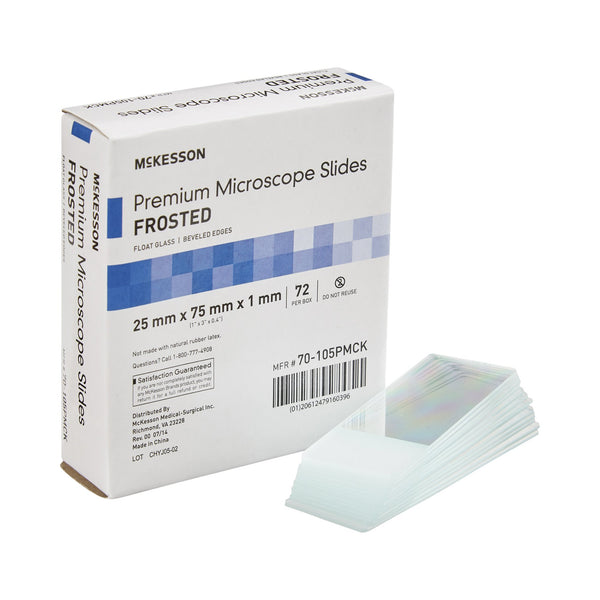 McKesson Microscope Slide 25 X 75 X 1 mm Frosted End (938362_BX) 72/BX