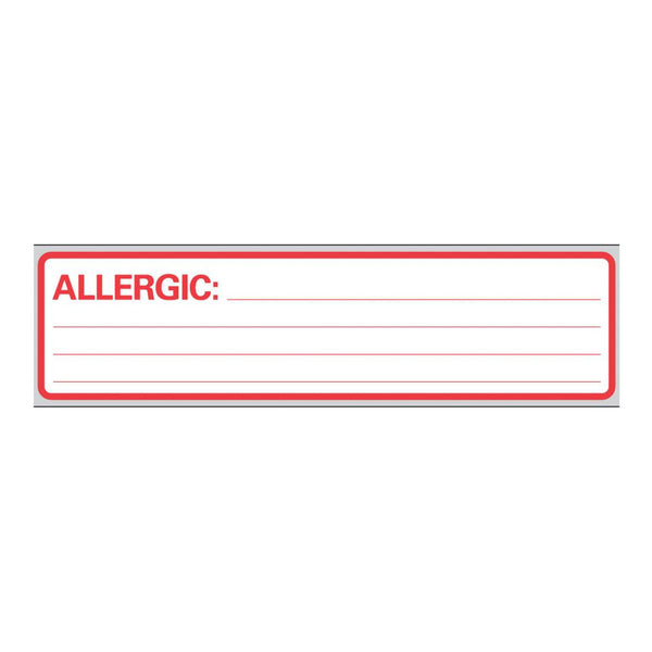 Timemed Pre-Printed Label Allergy Alert White Allergic: Red Alert Label 1 X 6 Inch (42475_RL) 1/RL