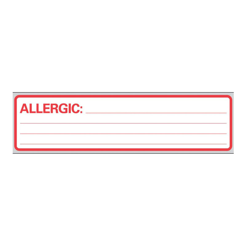 Timemed Pre-Printed Label Allergy Alert White Allergic: Red Alert Label 1 X 6 Inch (42475_RL) 1/RL