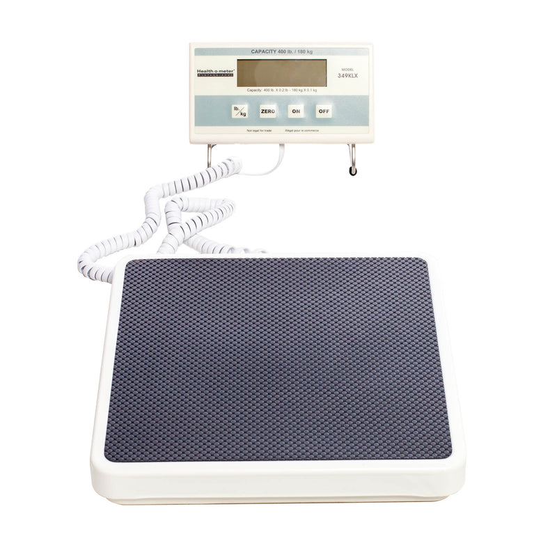Health O Meter® Floor Scale LCD Display 400 lbs. / 181 kg Capacity White AC Adapter / Battery Operated (544918_EA) 1/EA