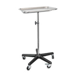 Tech-Med Mobile Instrument Stand Hand Operated Single Post 5-Leg Base Small Tray (640185_EA) 1/EA