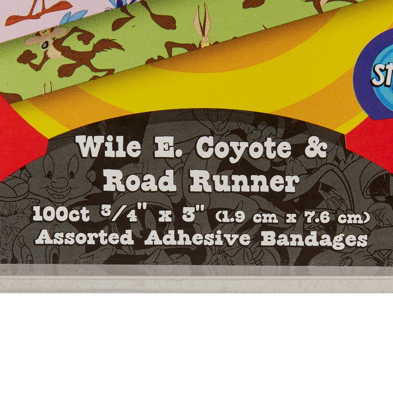 Looney Tunes™ Stat Strip® Adhesive Strip 3/4 X 3 Inch Plastic Rectangle Kid Design (Looney Tunes Wile Coyote / Roadrunner) Sterile (278008_CS) 1200/CS