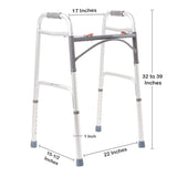 McKesson Dual Release Folding Walker Adjustable Height Aluminum Frame 350 lbs. Weight Capacity 32 to 39 Inch Height (1128907_EA) 1/EA