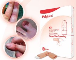 PolyMem® Finger / Toe Foam Dressing 2-1/5 to 2-3/5 Inch Circumference Without Border Film Backing Nonadhesive Finger / Toe Sterile (771147_EA) 1/EA