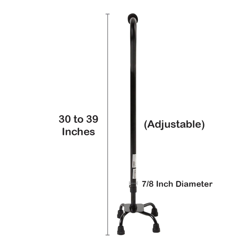 McKesson Small Base Quad Cane Steel 30 to 39 Inch Height Black (1065220_CS) 4/CS