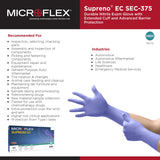 Supreno® EC Exam Glove X-Large NonSterile Nitrile Extended Cuff Length Textured Fingertips Blue Chemo Tested / Fentanyl Tested (446002_CS) 500/CS