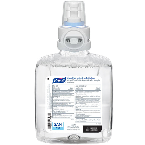 Purell® Advanced Green Certified Hand Sanitizer 1,200 mL Ethyl Alcohol Foaming Dispenser Refill Bottle (1173124_CS) 2/CS