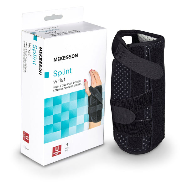 McKesson Wrist Brace Foam / Nylon Right Hand Black One Size Fits Most (1159161_EA) 1/EA