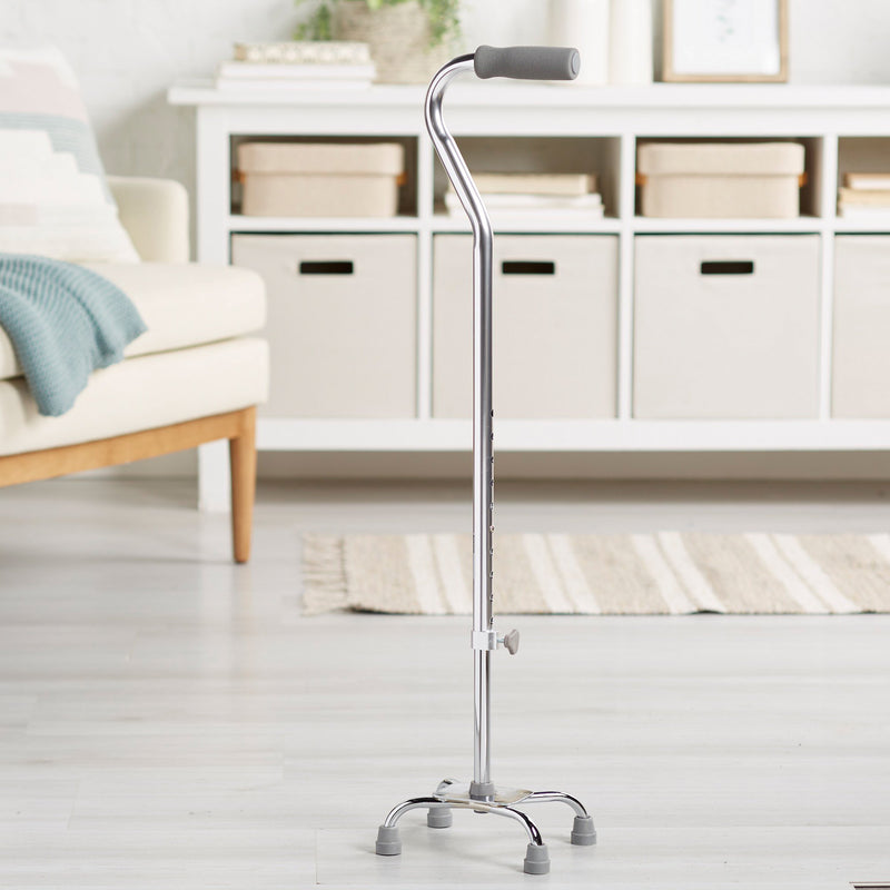 McKesson Small Base Quad Cane Steel 30 to 39 Inch Height Chrome (1065219_EA) 1/EA