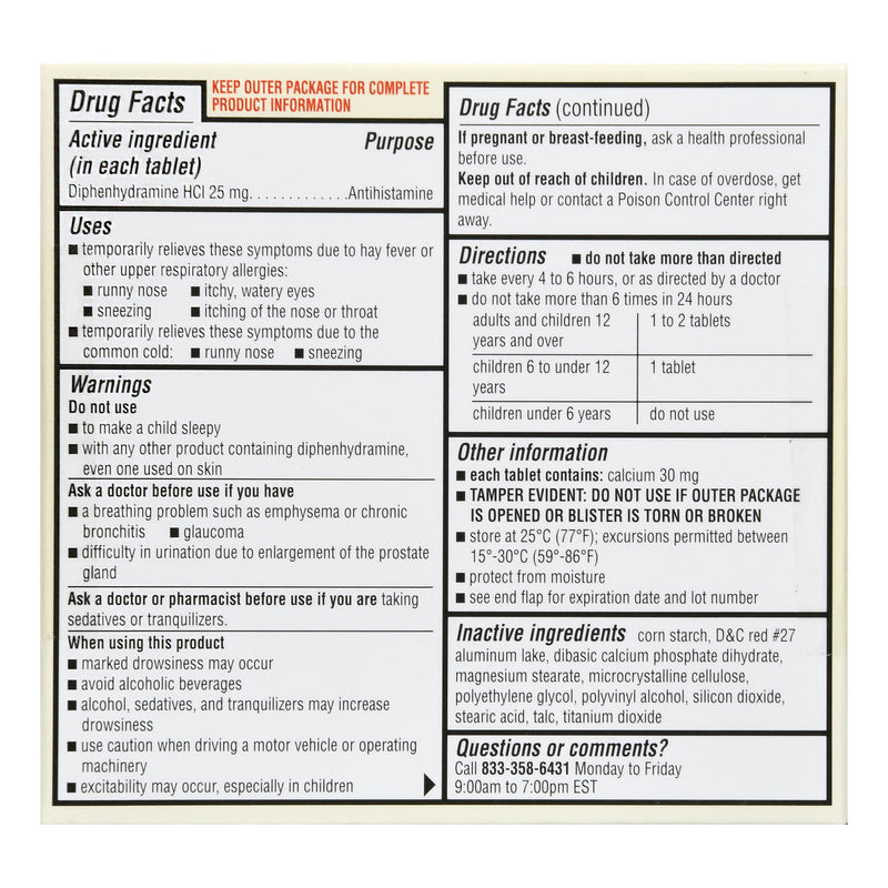 Foster & Thrive™ Allergy Relief 25 mg Strength Minitab 24 per Box (1235079_BX) 24/BX