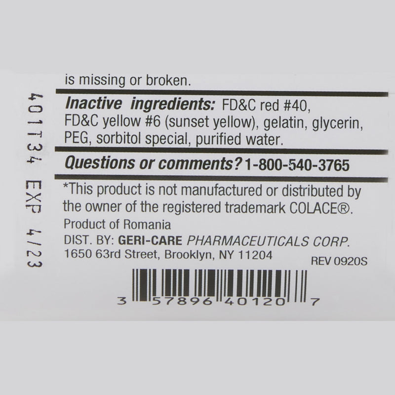 Geri-Care® Stool Softener Softgel 200 per Bottle 100 mg Strength Docusate Sodium (1190511_CS) 12/CS